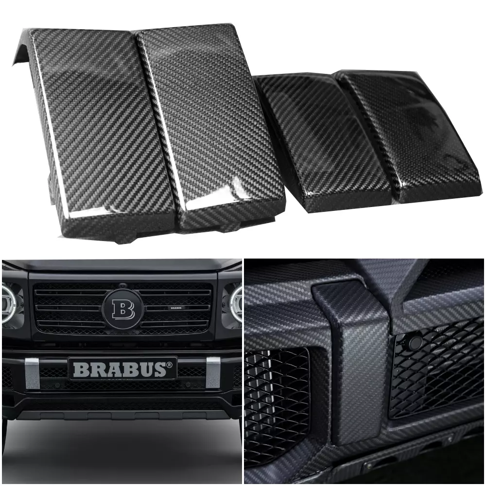 Carbon Fiber Front and Rear Bumper Fangs Inserts for Mercedes G-Wagon W463A W464