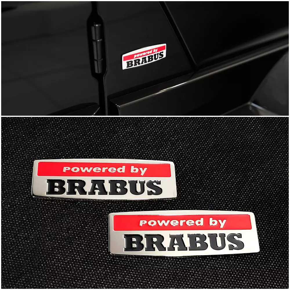 Powered by Brabus Fender Emblem Metal Badge Sticker Logo for Mercedes-Benz W463 G-Class