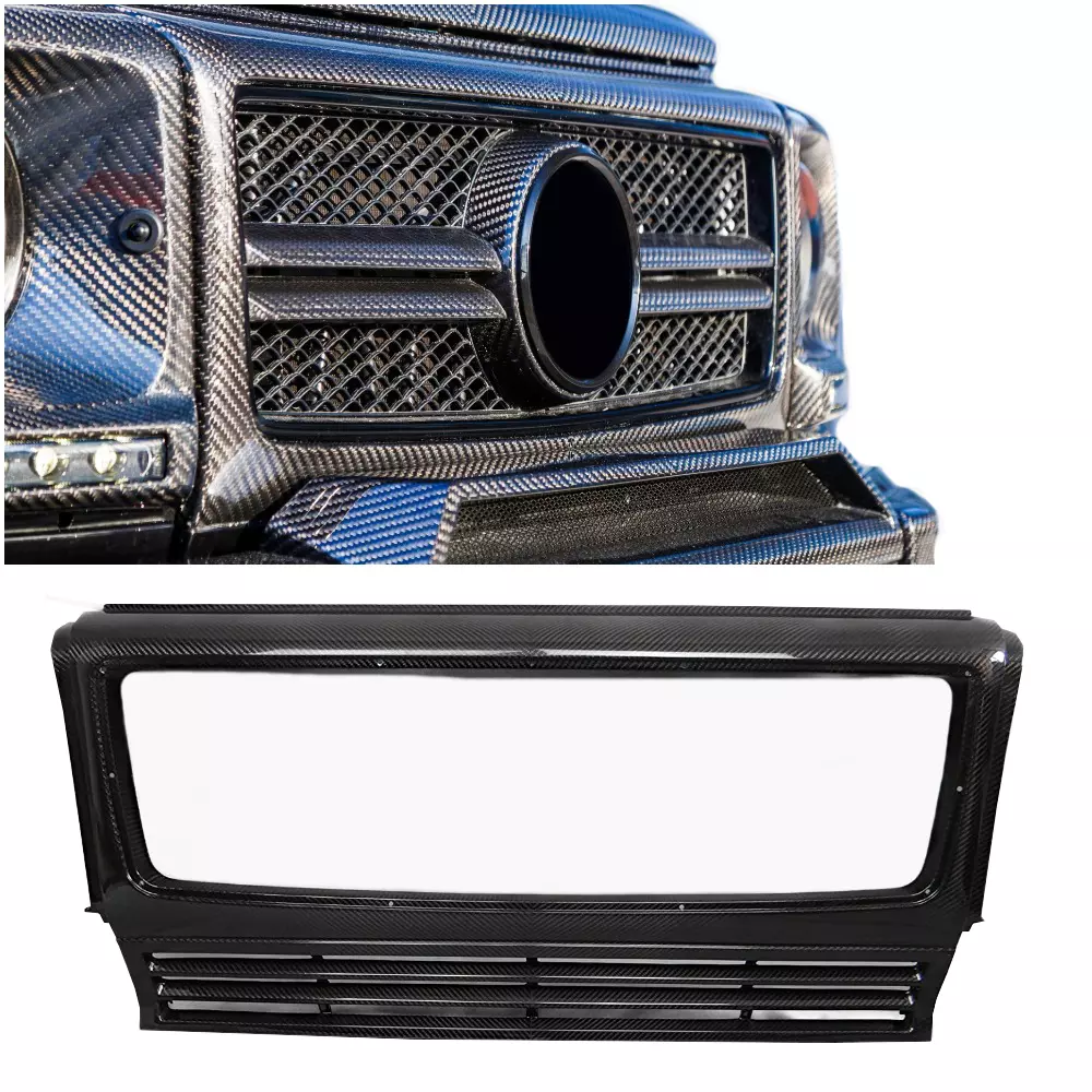 Carbon Fiber Front AMG Grill Frame Grille Trim for Mercedes-Benz G-Wagon W463