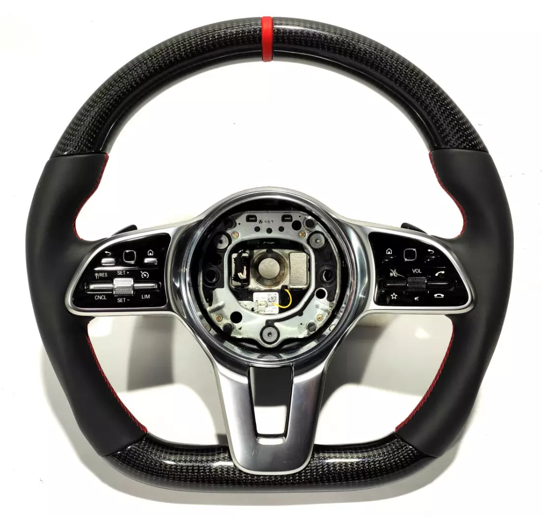 Mercedes-Benz 2014+ S G E C CLS GLE Steering Wheel Carbon Fiber Black Leather