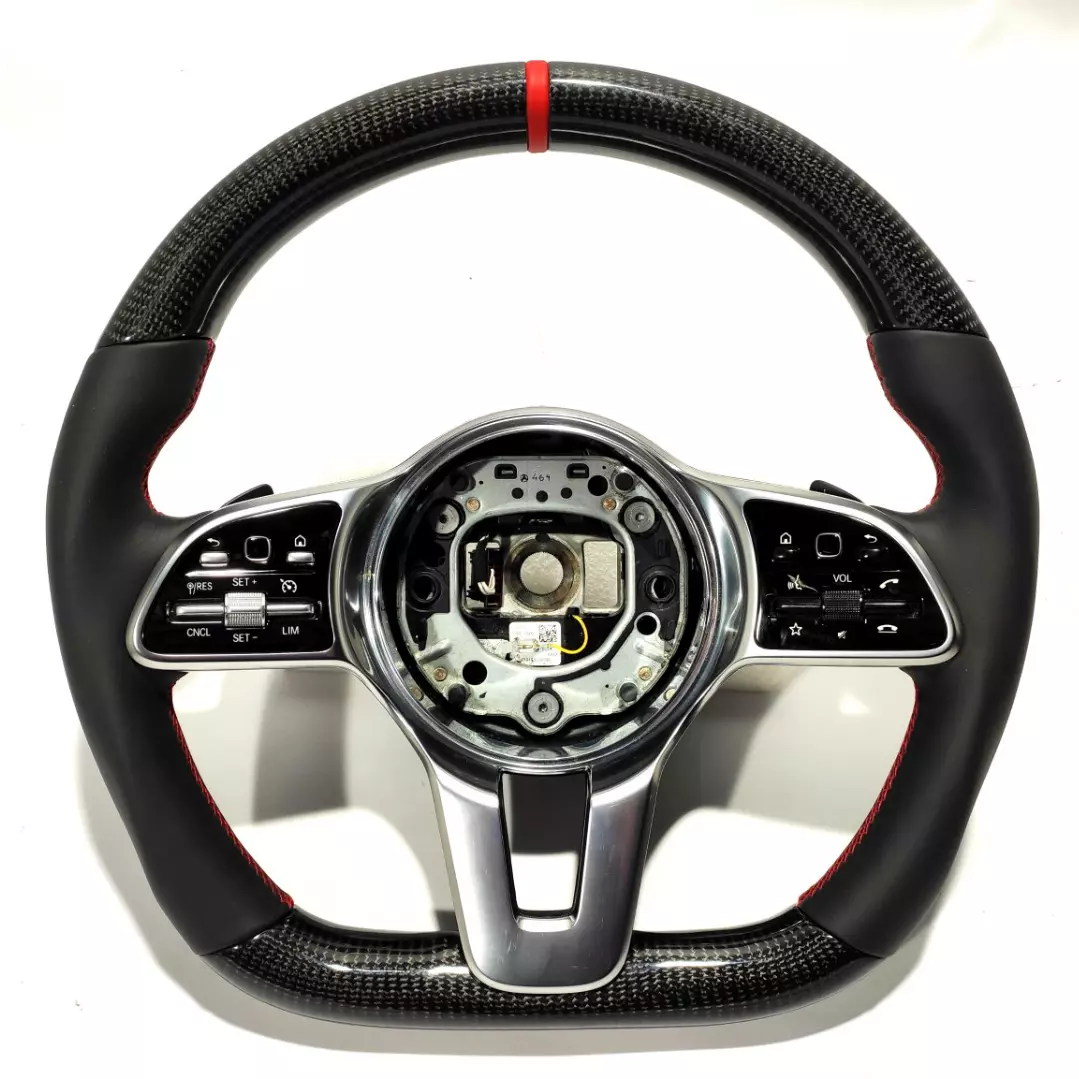 Mercedes-Benz 2014+ S G E C CLS GLE Steering Wheel Carbon Fiber Black Leather