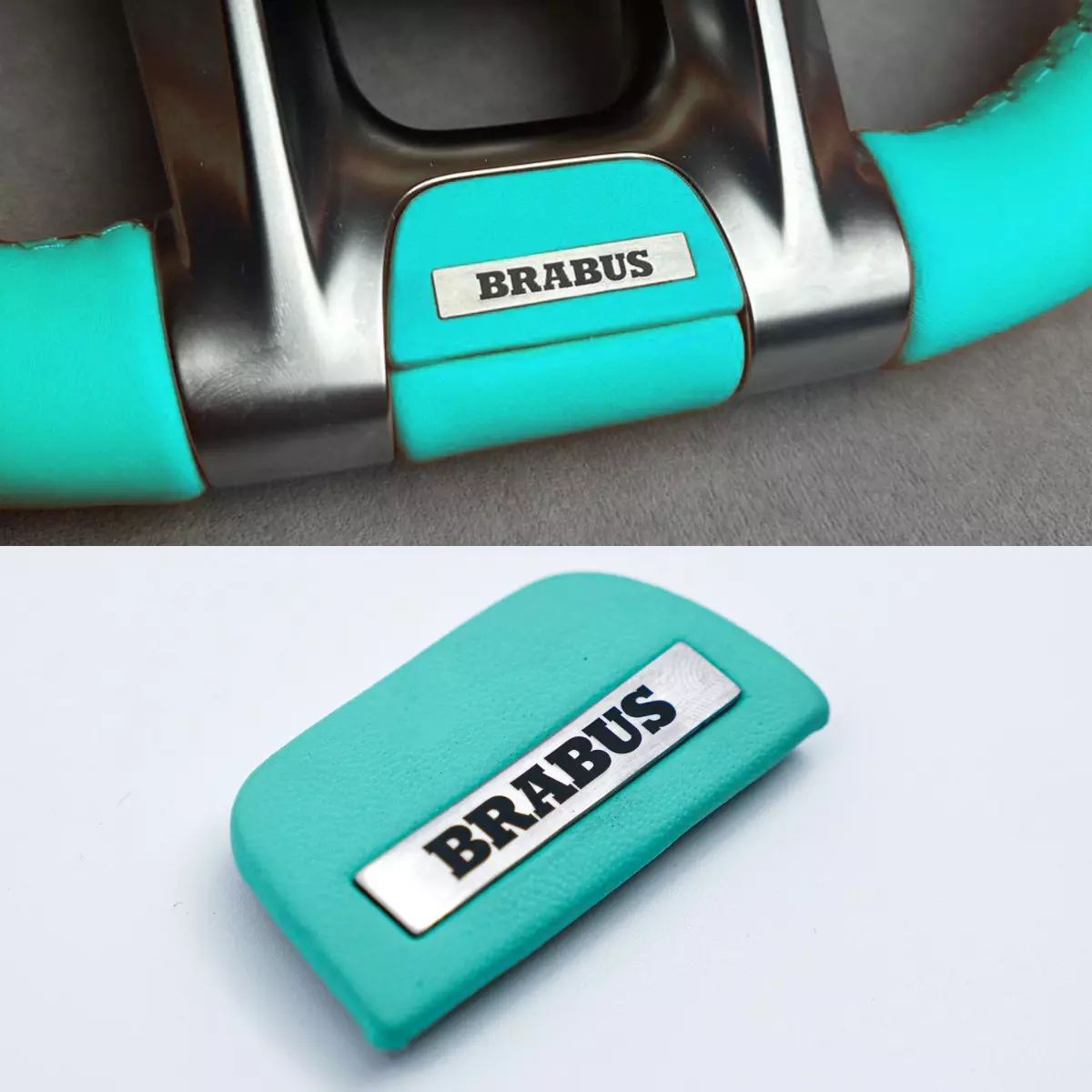 Steering Wheel Emblem Insert Brabus for MERCEDES-BENZ W463A-Tiffany Blue