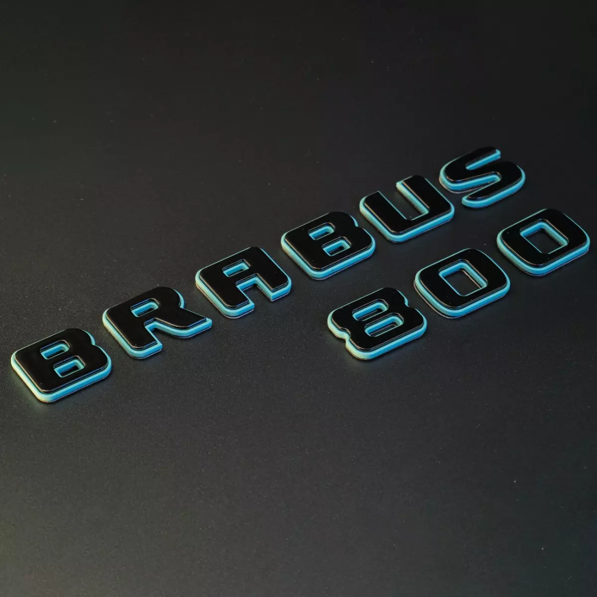 Tiffany Blue with Black Brabus 800 Badges Emblems Set for Mercedes-Benz Vehicles