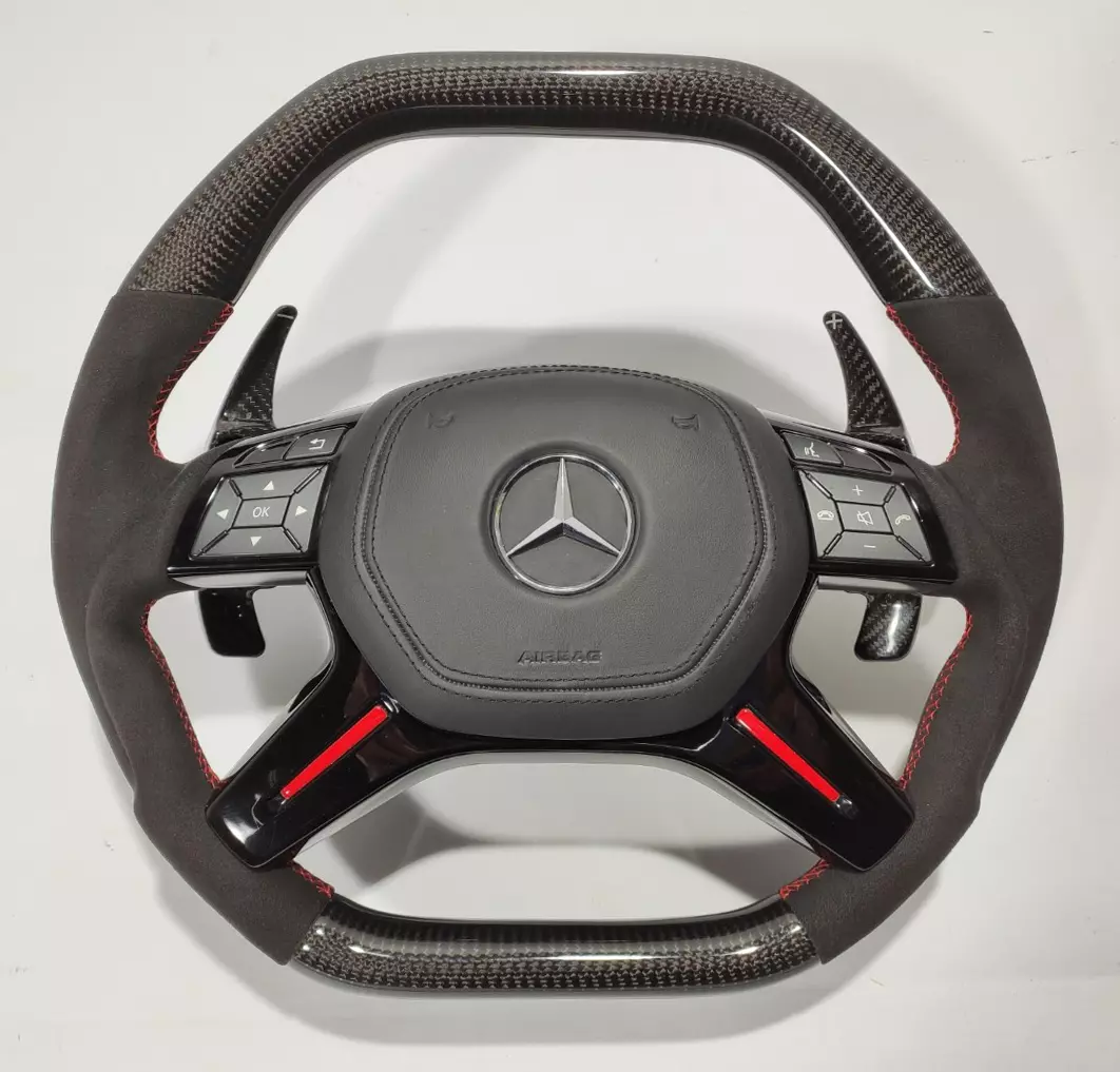 Mercedes-Benz ML W166 GL GLS GLE W292 G W463 W212 E Steering Wheel Carbon Alcantara