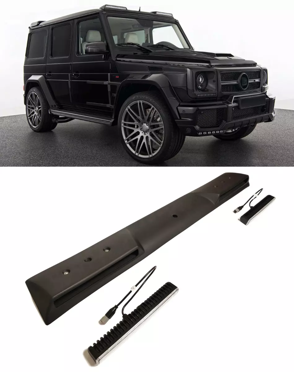 Fiberglass Front Brabus Roof Spoiler with LEDs for Mercedes-Benz W463 G-Class