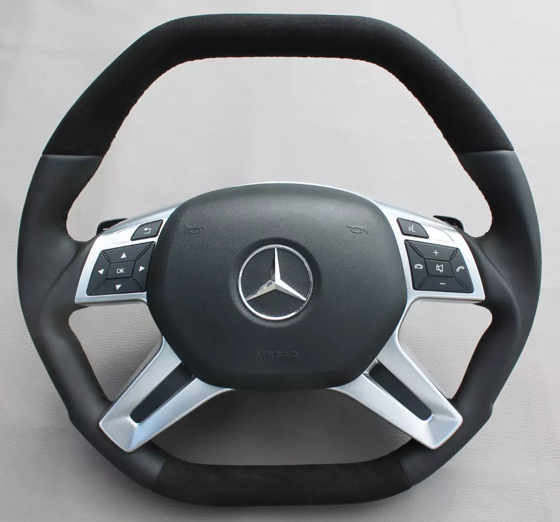 Mercedes-Benz E G GL ML-Class W166 X166 W463 Steering Wheel Leather Alcantara